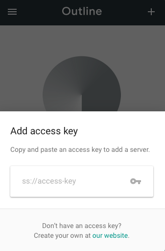 Add Access Key On Outline Client App