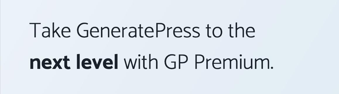 Get GeneratePress Premium