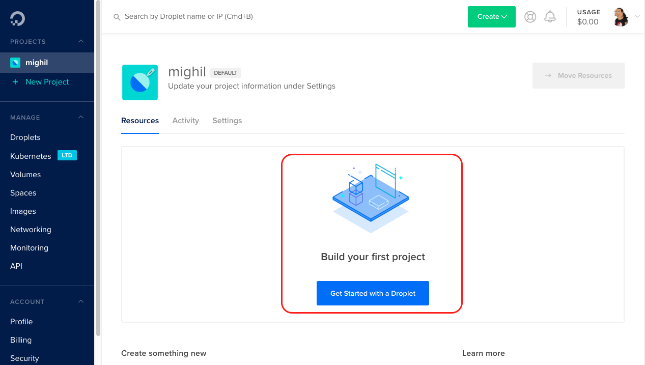 Build Your First Droplet on DigitalOcean