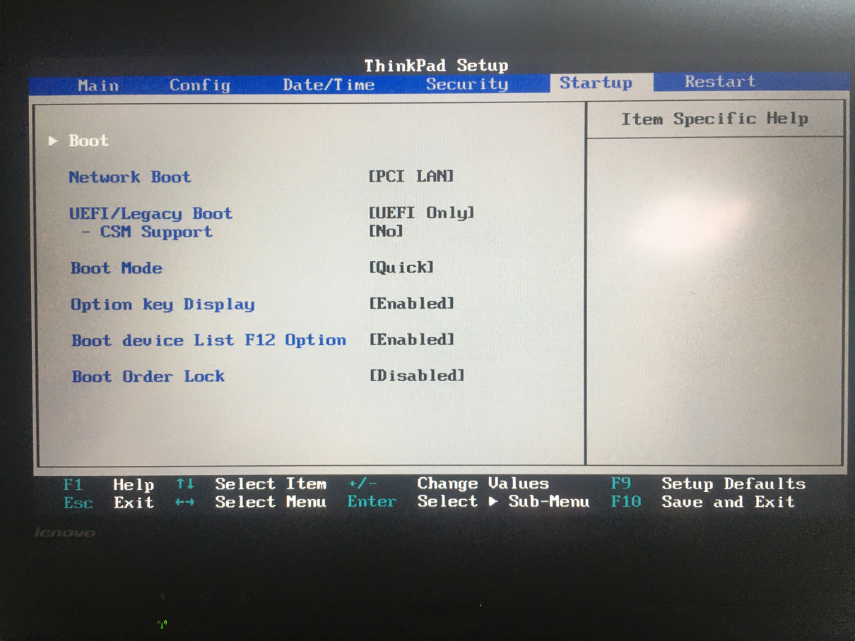 ThinkPad X230t Disable CSM Support